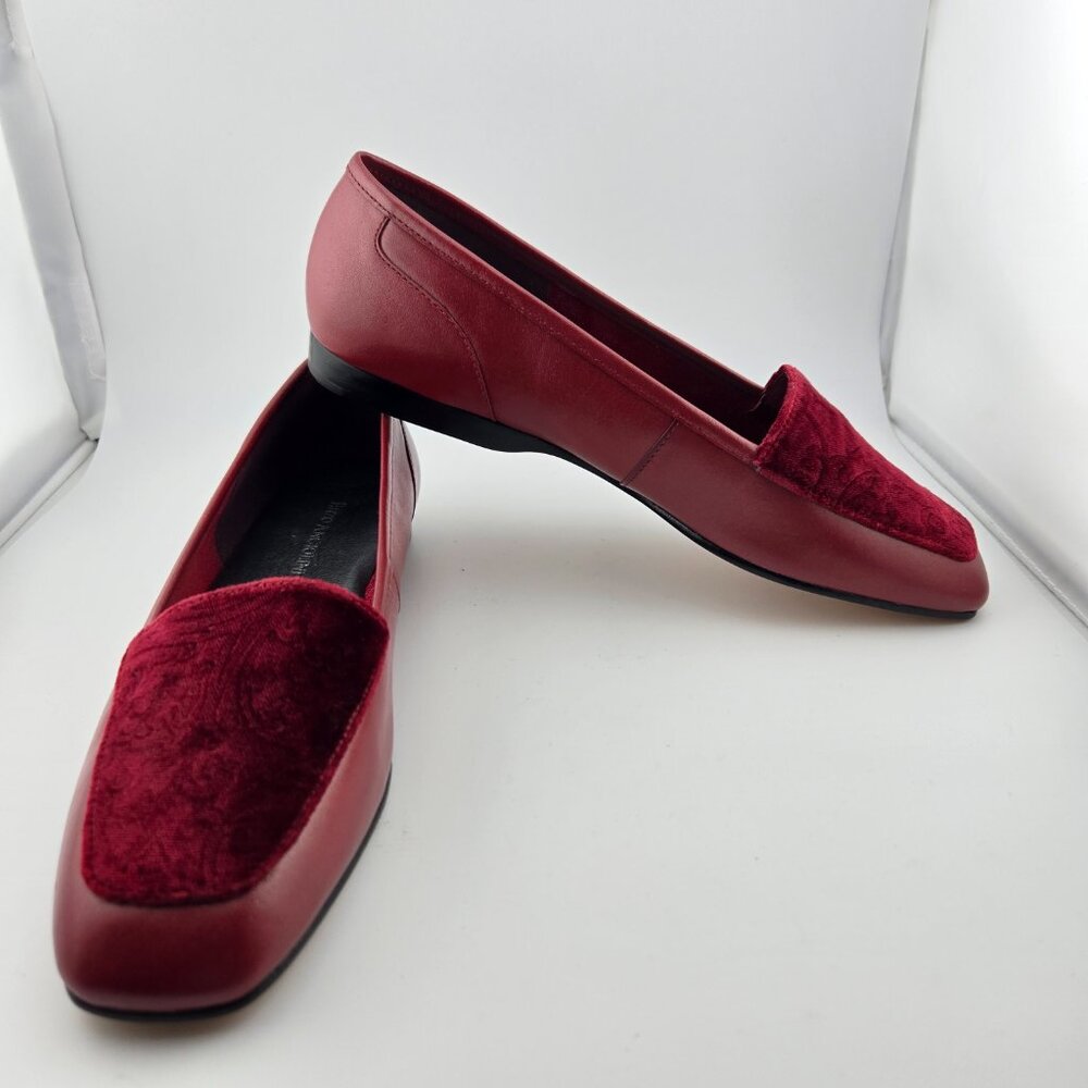 Enzo Angiolini red slip on square toed loafers - Picture 11 of 11